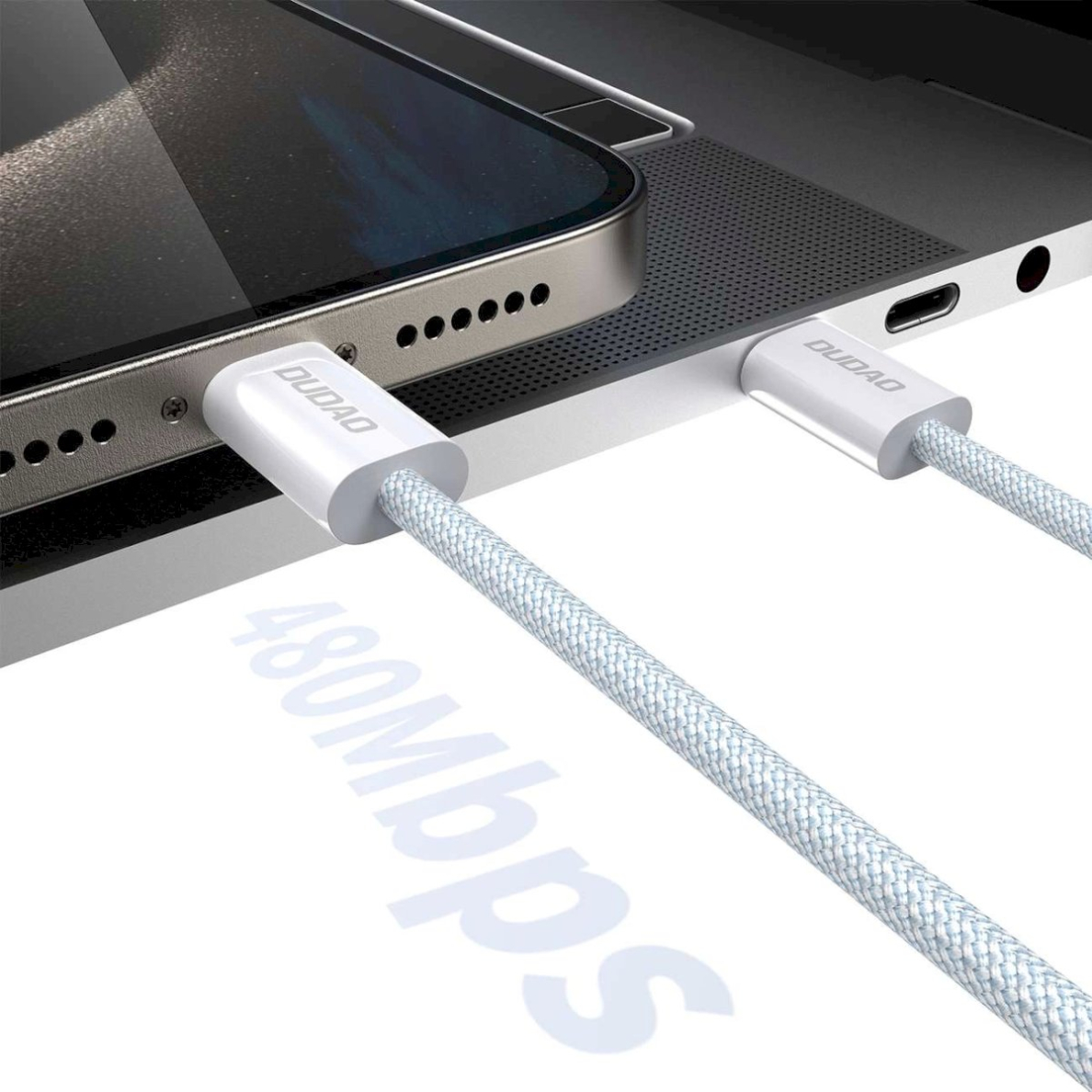 Dudao L6C USB-C - USB-C PD 30W Kabelis 2m - light blue 3