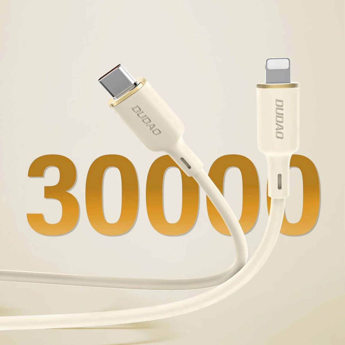 Dudao L7SCL USB-C - Lightning Kabelis 30W 1m - beige 3 Dudao L7SCL USB-C - Lightning Kabelis 30W 1m - beige 3