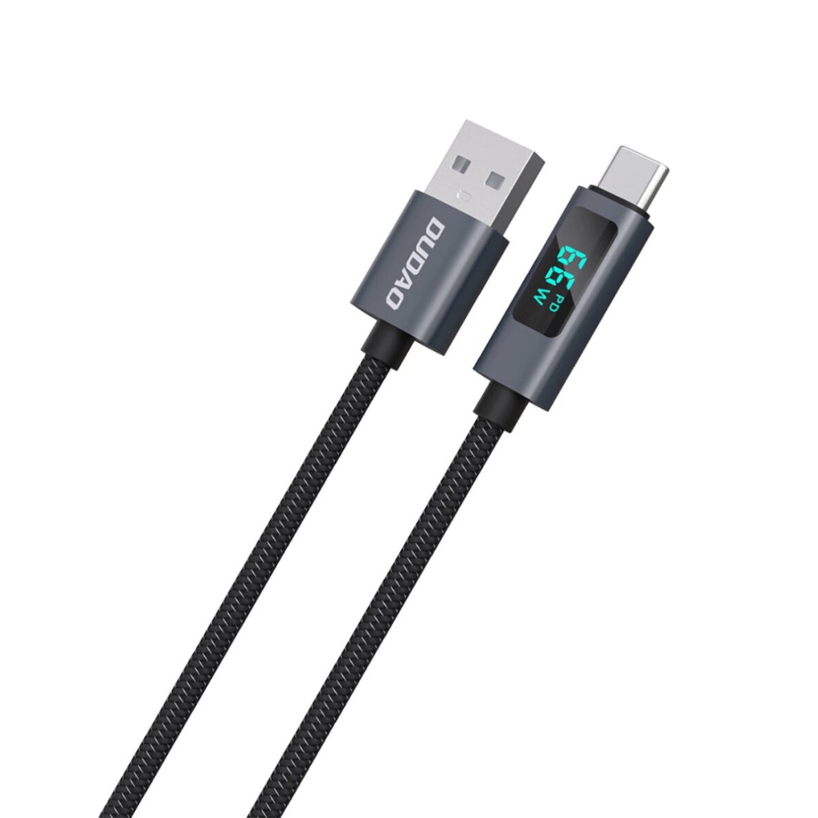 Krovimo kabelis Dudao L7T USB-A – USB-C 66 W su LED ekranu 1 m – juodas 1 Krovimo kabelis Dudao L7T USB-A – USB-C 66 W su LED ekranu 1 m – juodas 1