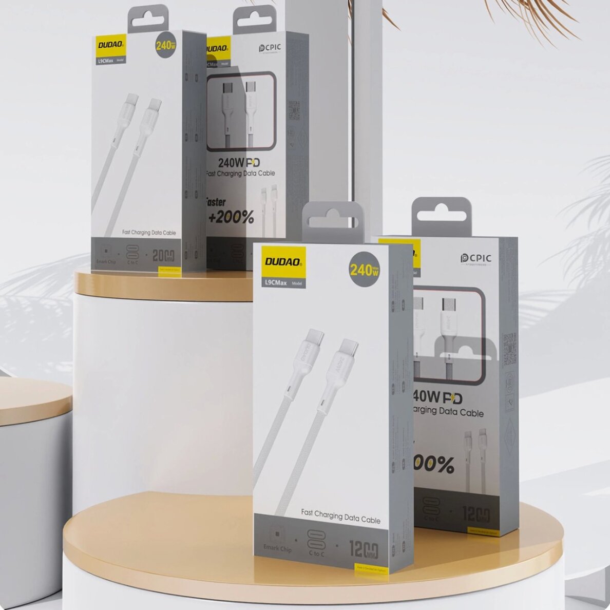 Krovimo kabelis Dudao L9C Max 240 W PD USB-C – USB-C 2 m – baltas 5 Krovimo kabelis Dudao L9C Max 240 W PD USB-C – USB-C 2 m – baltas 5