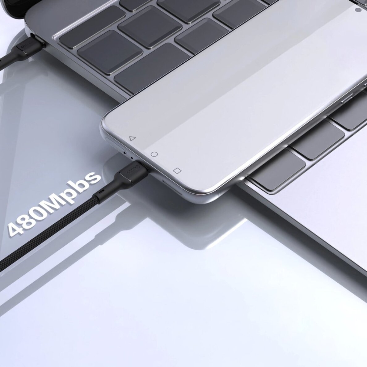 Krovimo kabelis Dudao L9C Max 240 W PD USB-C – USB-C 1.2 m – juodas 3