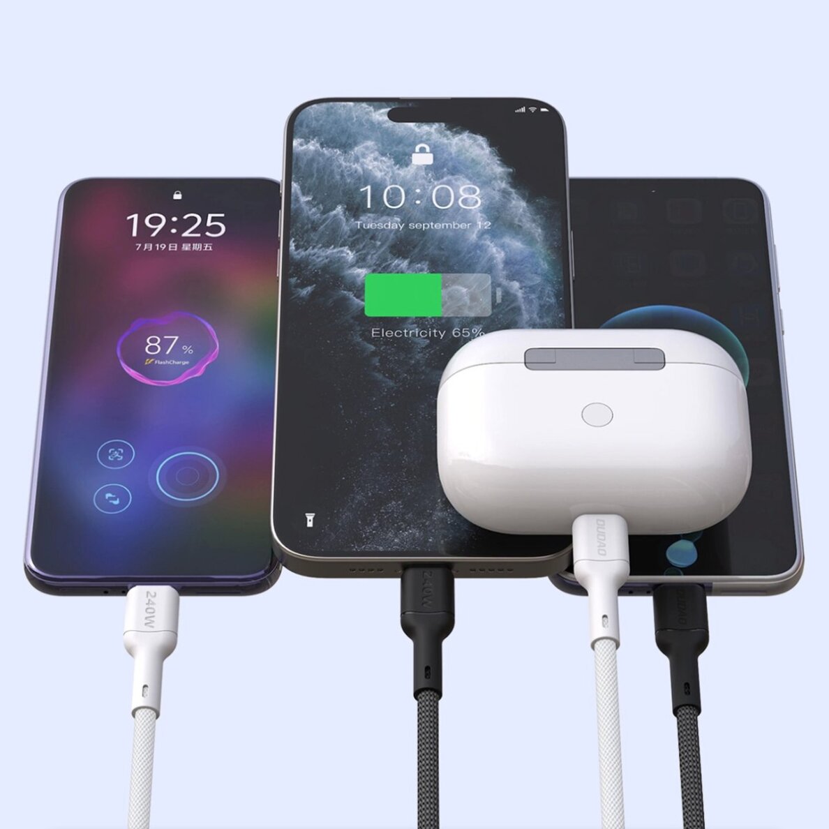 Krovimo kabelis Dudao L9C Max 240 W PD USB-C – USB-C 1.2 m – juodas 6