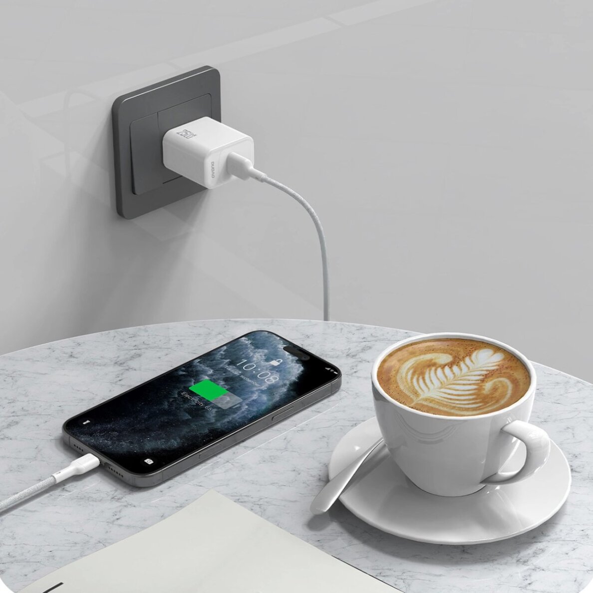 Krovimo kabelis Dudao L9T USB-A – USB-C 1 m – baltas 2