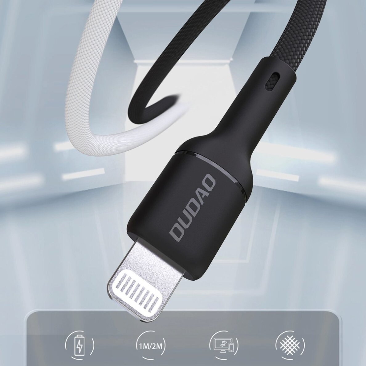 Krovimo kabelis Dudao L9X USB-C – Lightning 2 m – juodas 3