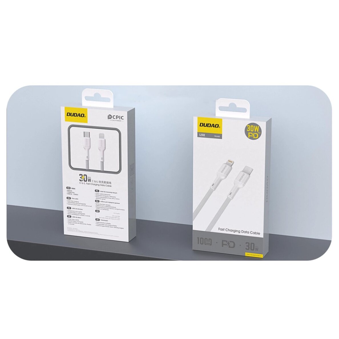 Krovimo kabelis Dudao L9X USB-C – Lightning 2 m – baltas 1 Krovimo kabelis Dudao L9X USB-C – Lightning 2 m – baltas 1