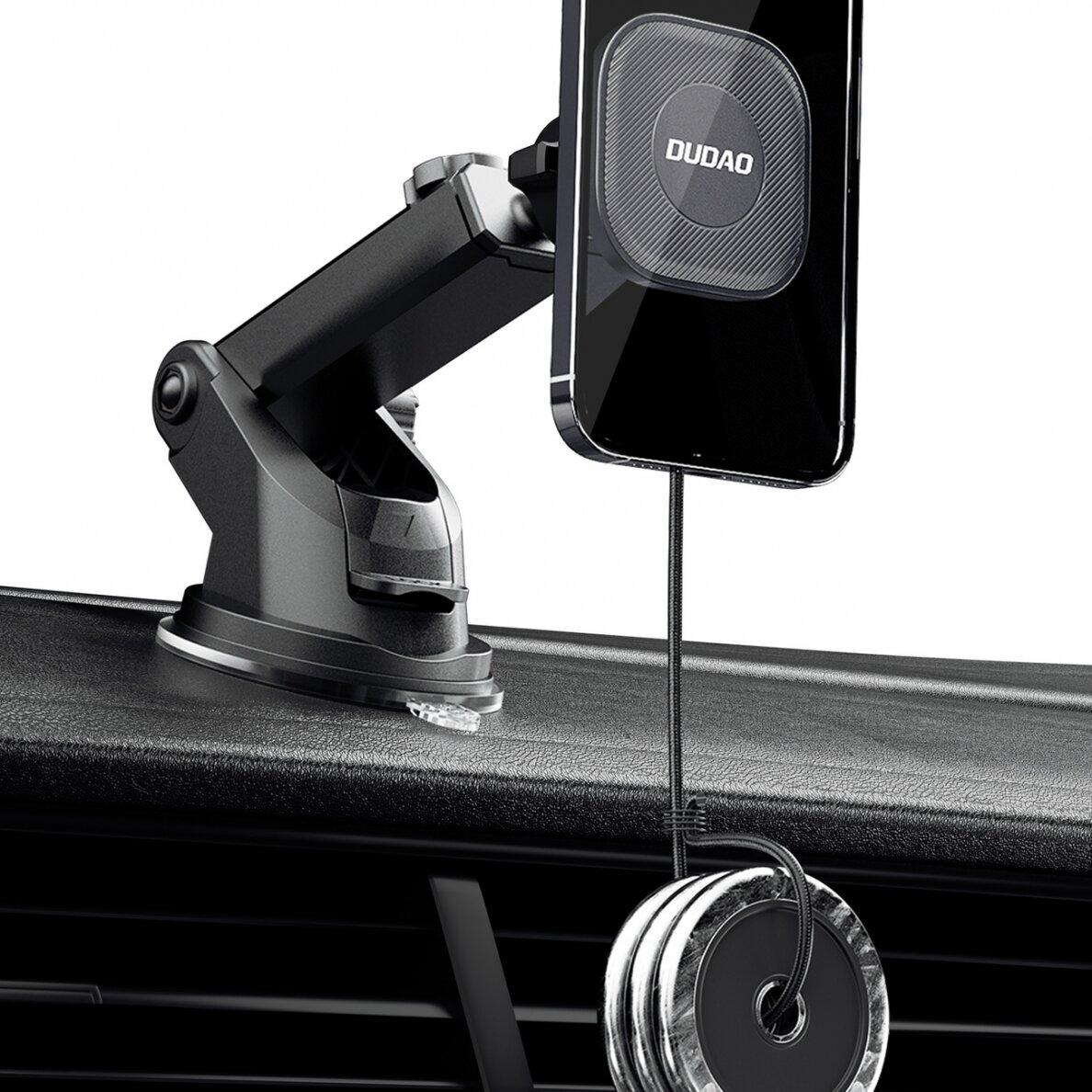 Dudao magnetic car phone holder with telescopic arm black (F6Max) 3 Dudao magnetic car phone holder with telescopic arm black (F6Max) 3