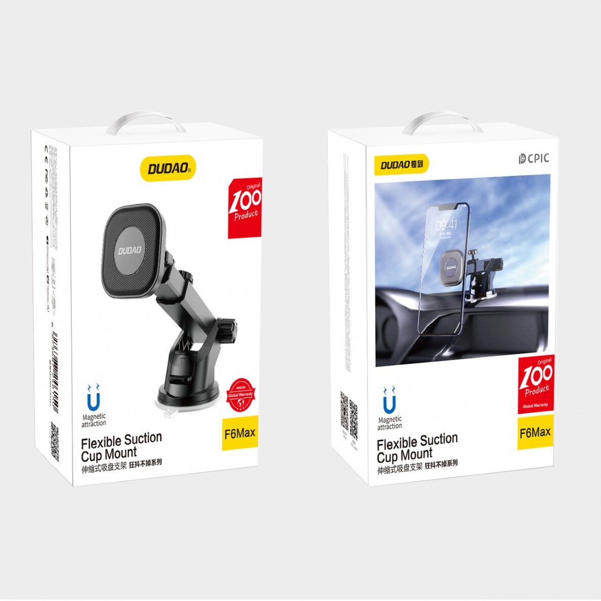 Dudao magnetic car phone holder with telescopic arm black (F6Max) 8