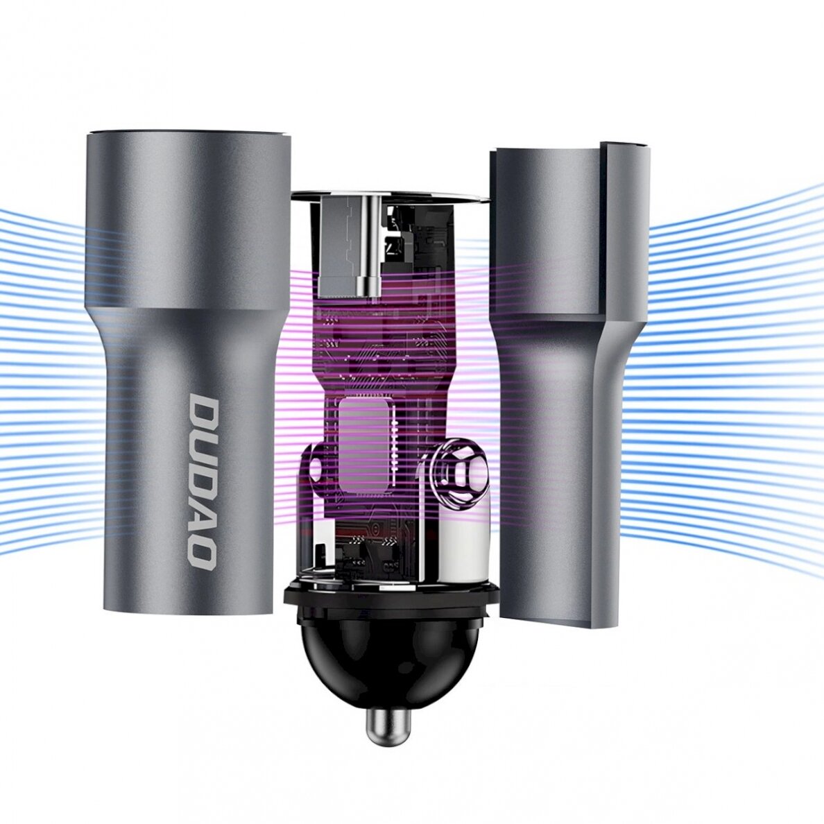 Dudao R14 USB-C 30W PD car Įkroviklis - silver 1 Dudao R14 USB-C 30W PD car Įkroviklis - silver 1