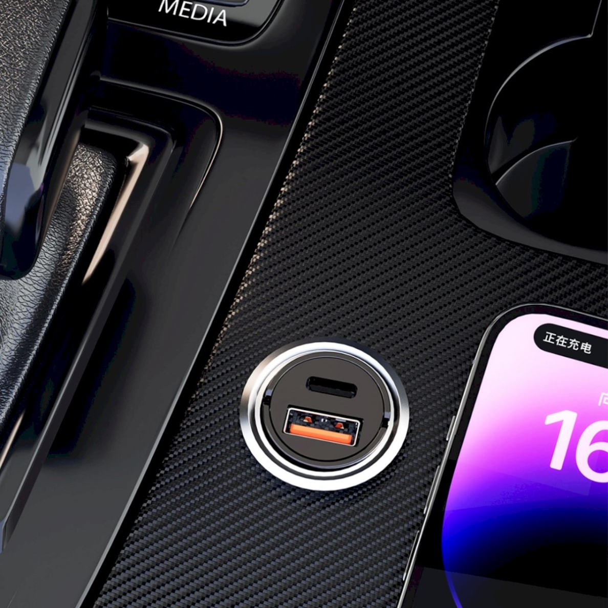 Dudao R3MAX 48W QC PD mini automobilinis įkroviklis – juodas 2 Dudao R3MAX 48W QC PD mini automobilinis įkroviklis – juodas 2