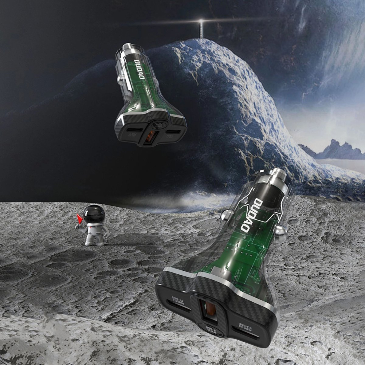 Dudao R78 78W automobilinis įkroviklis USB-C PD / 2x USB-A QC – juodas 3