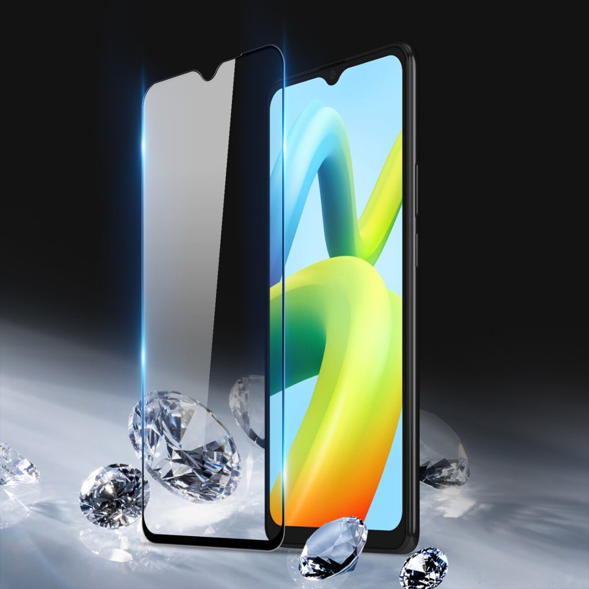 Ekrano apsauga Dux Ducis 9D Tempered Glass Xiaomi Redmi A2 / Redmi A1 Juodais kraštais 3