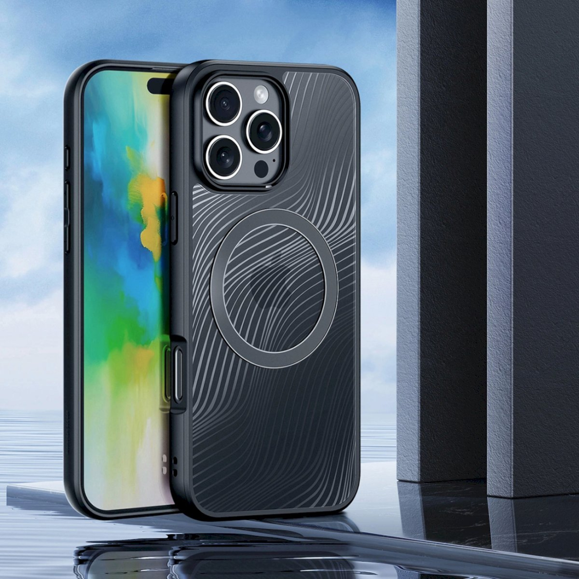 Dux Ducis Aimo Mag MagSafe dėklas iPhone 16 Pro Max - Juodas 3 Dux Ducis Aimo Mag MagSafe dėklas iPhone 16 Pro Max - Juodas 3