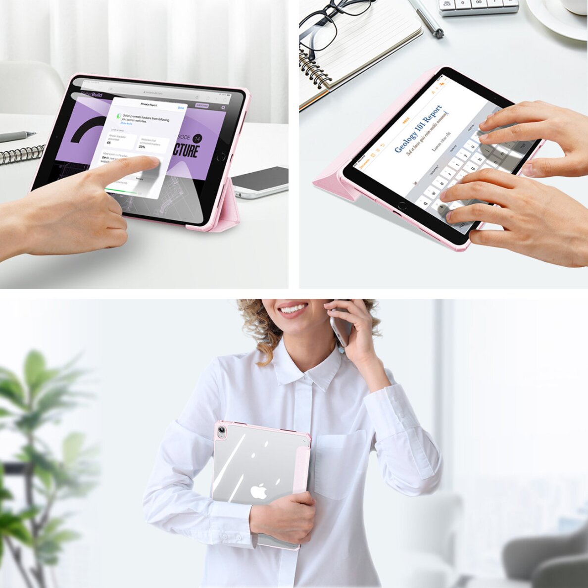 Akcija! Dėklas Dux Ducis Copa iPad 10.2 2022 (10 gen.) Rožinis 6