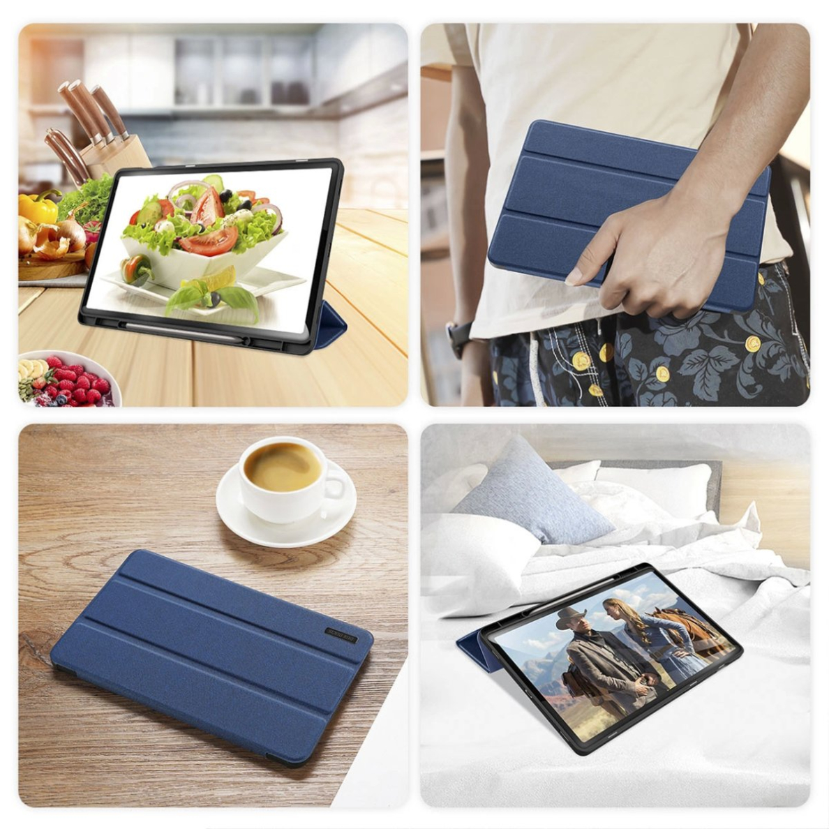 Dux Ducis Domo Dėklas skirtas Samsung Galaxy Tab S10 Plus/S9 Plus/S9 FE Plus - Mėlynas 10 Dux Ducis Domo Dėklas skirtas Samsung Galaxy Tab S10 Plus/S9 Plus/S9 FE Plus - Mėlynas 10