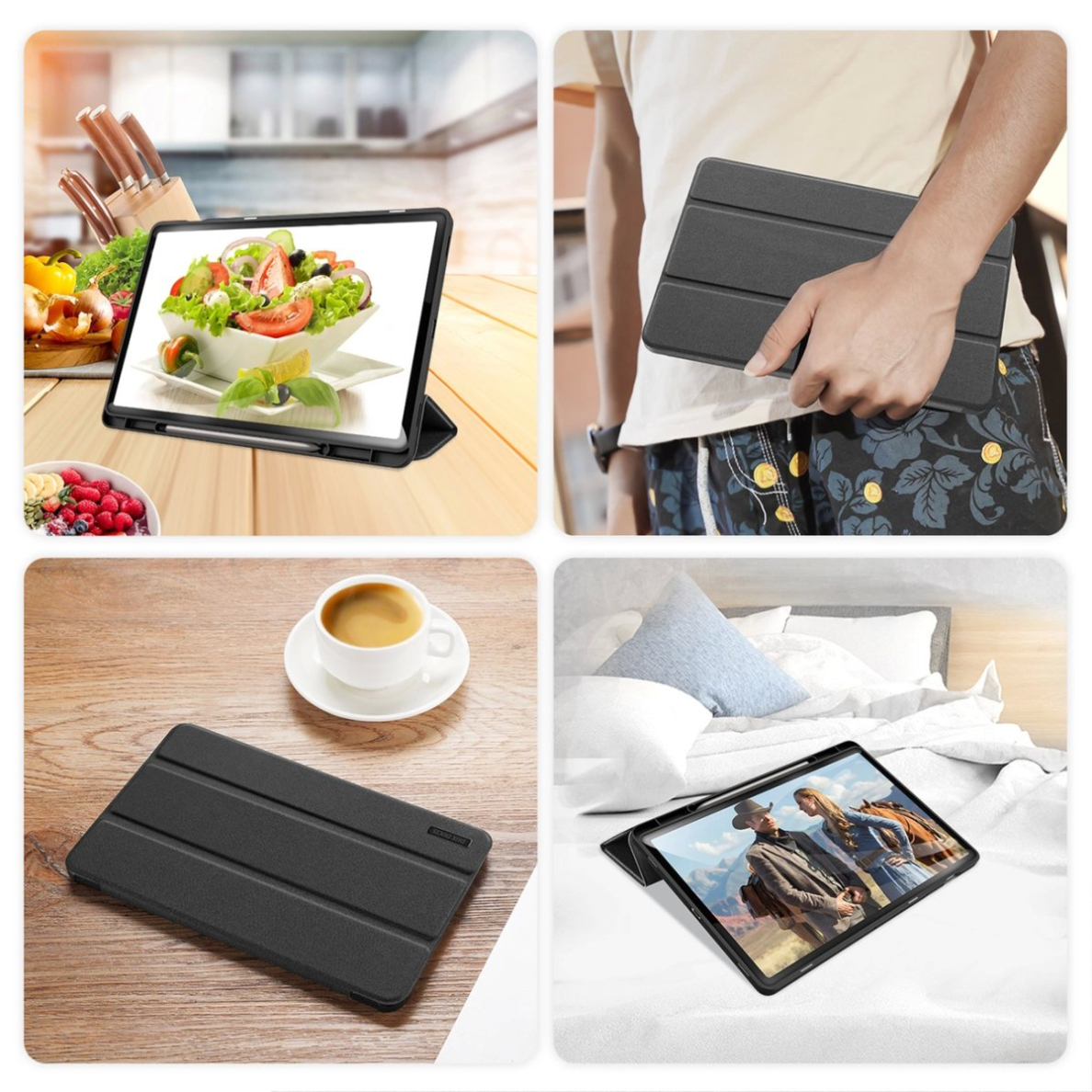 Planšetės Dėklas Dux Ducis Domo PU Leather Case with Stand Samsung Tab S10+ / S9+ / S9 FE+ - Juodas 9 Planšetės Dėklas Dux Ducis Domo PU Leather Case with Stand Samsung Tab S10+ / S9+ / S9 FE+ - Juodas 9