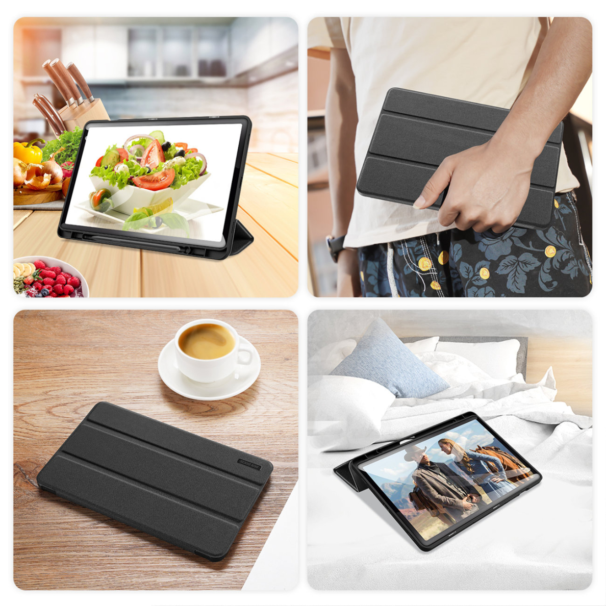 Dux Ducis Domo Samsung Galaxy Tab S9 FE Dėklas su stovu - Juodas 10 Dux Ducis Domo Samsung Galaxy Tab S9 FE Dėklas su stovu - Juodas 10
