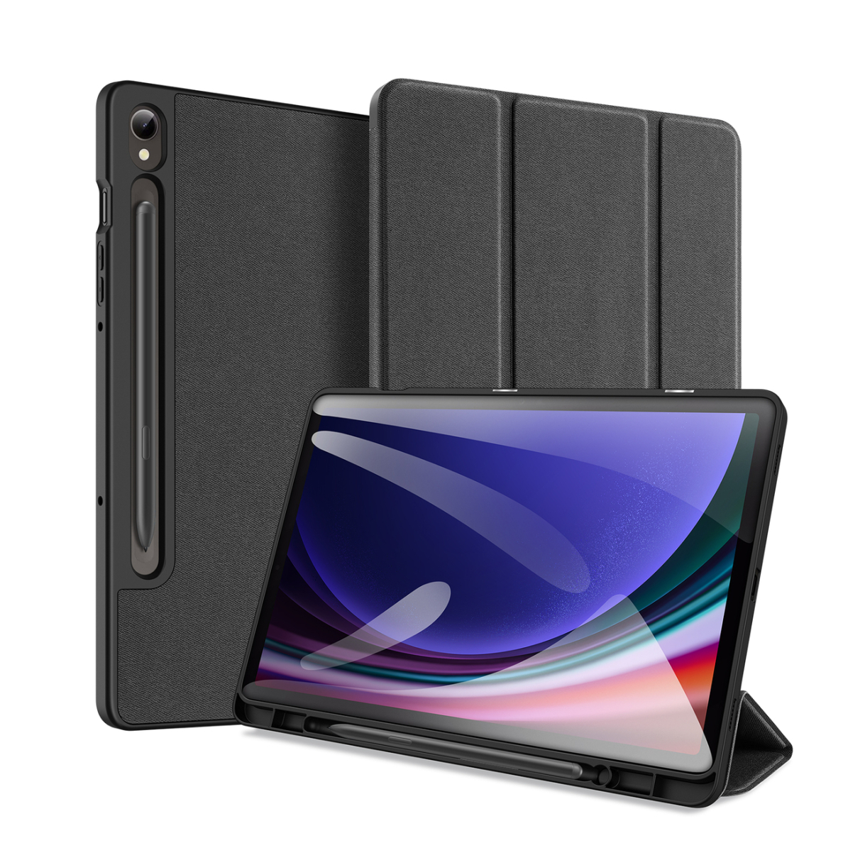 Dux Ducis Domo Samsung Galaxy Tab S9 FE Dėklas su stovu - Juodas Dux Ducis Domo Samsung Galaxy Tab S9 FE Dėklas su stovu - Juodas