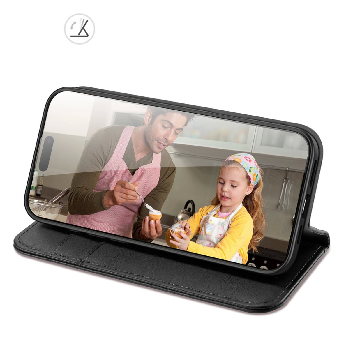 Dėklas Dux Ducis Hivo iPhone 16 Pro Case with Flip and RFID Protection - juodas 6 Dėklas Dux Ducis Hivo iPhone 16 Pro Case with Flip and RFID Protection - juodas 6