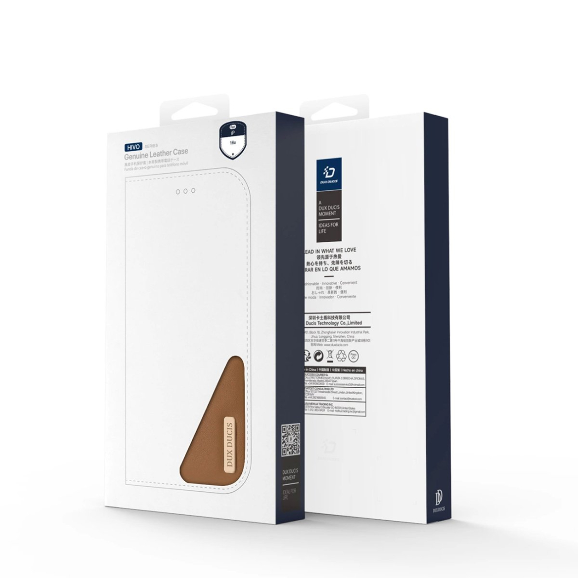 Dux Ducis Hivo dėklas iPhone 16E su atverčiamu dangteliu ir RFID apsauga - rudas 2