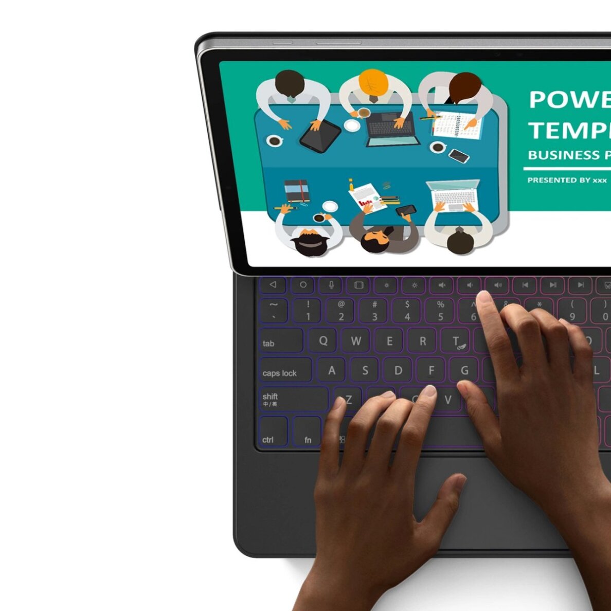 Samsung Galaxy Tab S9+ / S8+ / S7+ dėklas Dux Ducis Keyboard (MK serija) su Bluetooth klaviatūra – juodas 12