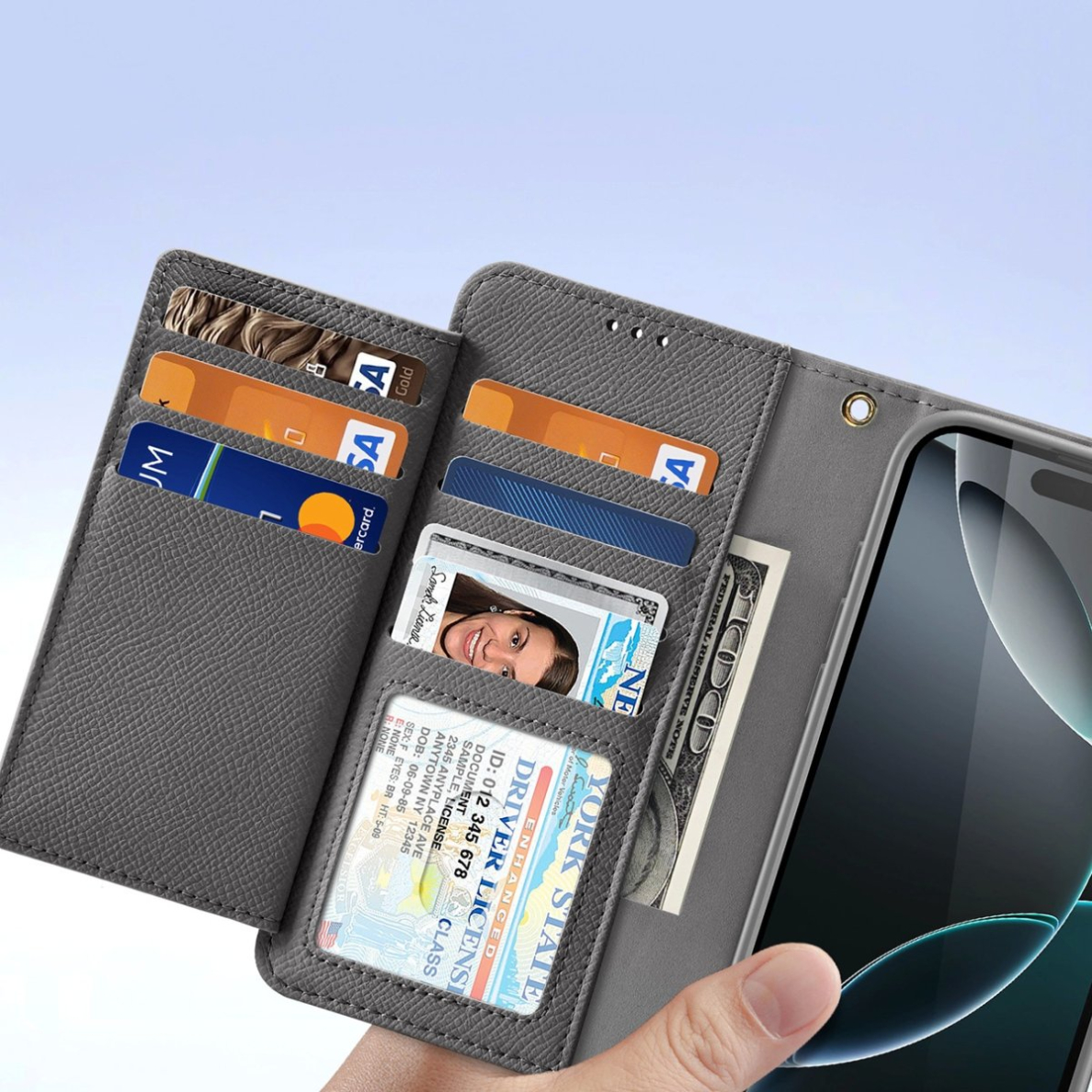 iPhone 16 Pro – Dux Ducis Lawa odinis dėklas su nuimama magnetine pinigine - Pilkas 6 iPhone 16 Pro – Dux Ducis Lawa odinis dėklas su nuimama magnetine pinigine - Pilkas 6