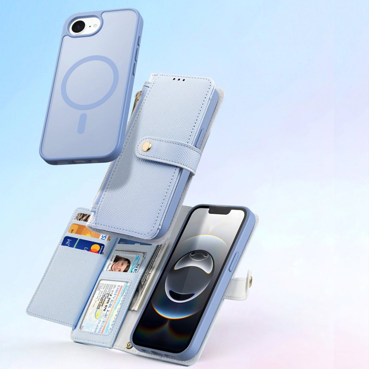 iPhone 16e – Dux Ducis Lawa odinis dėklas su nuimama magnetine pinigine - Mėlynas 3 iPhone 16e – Dux Ducis Lawa odinis dėklas su nuimama magnetine pinigine - Mėlynas 3