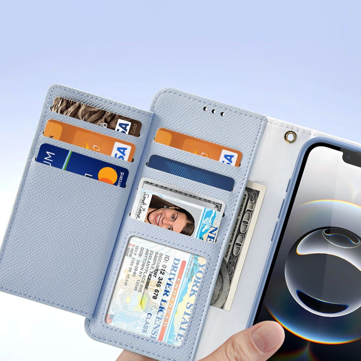 iPhone 16e – Dux Ducis Lawa odinis dėklas su nuimama magnetine pinigine - Mėlynas 7 iPhone 16e – Dux Ducis Lawa odinis dėklas su nuimama magnetine pinigine - Mėlynas 7