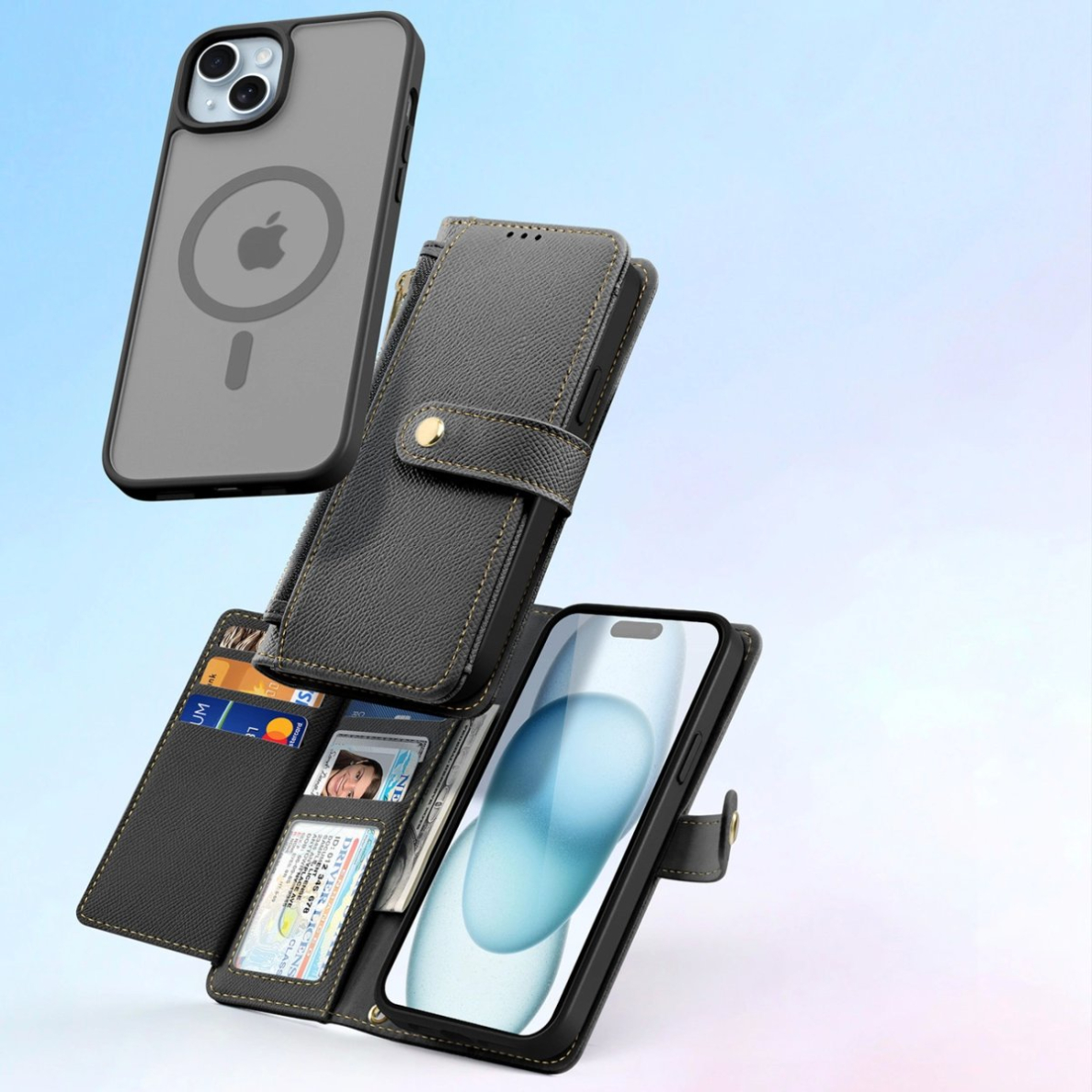 Dux Ducis Lawa odinis dėklas iPhone 15 - juodas 2 Dux Ducis Lawa odinis dėklas iPhone 15 - juodas 2