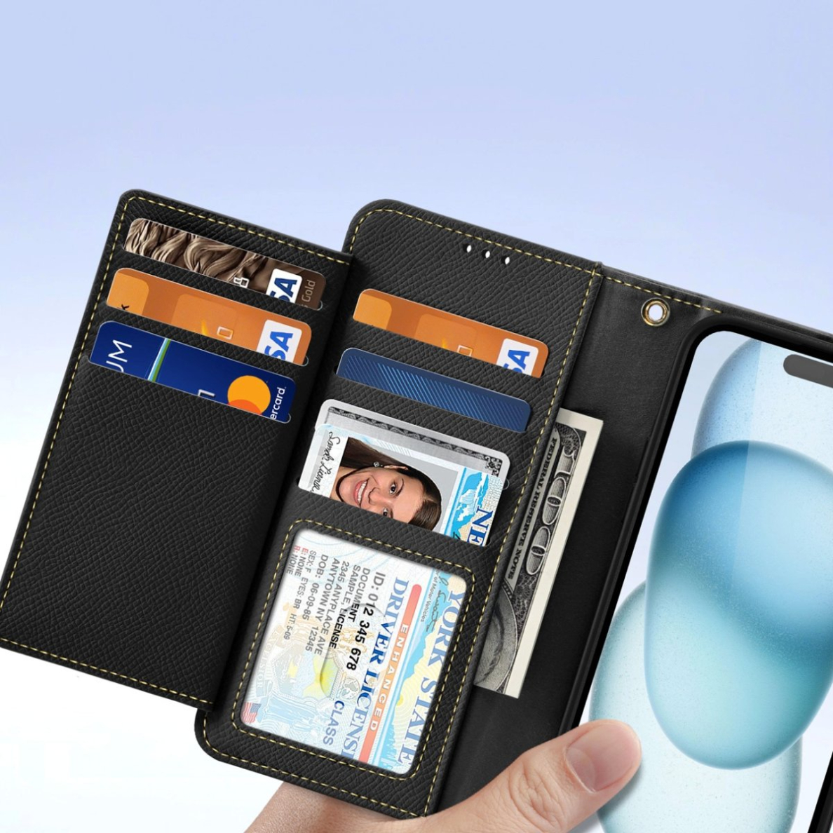 Dux Ducis Lawa odinis dėklas iPhone 15 - juodas 6