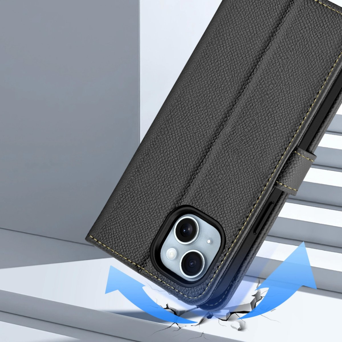 Dux Ducis Lawa odinis dėklas iPhone 15 - juodas 9 Dux Ducis Lawa odinis dėklas iPhone 15 - juodas 9