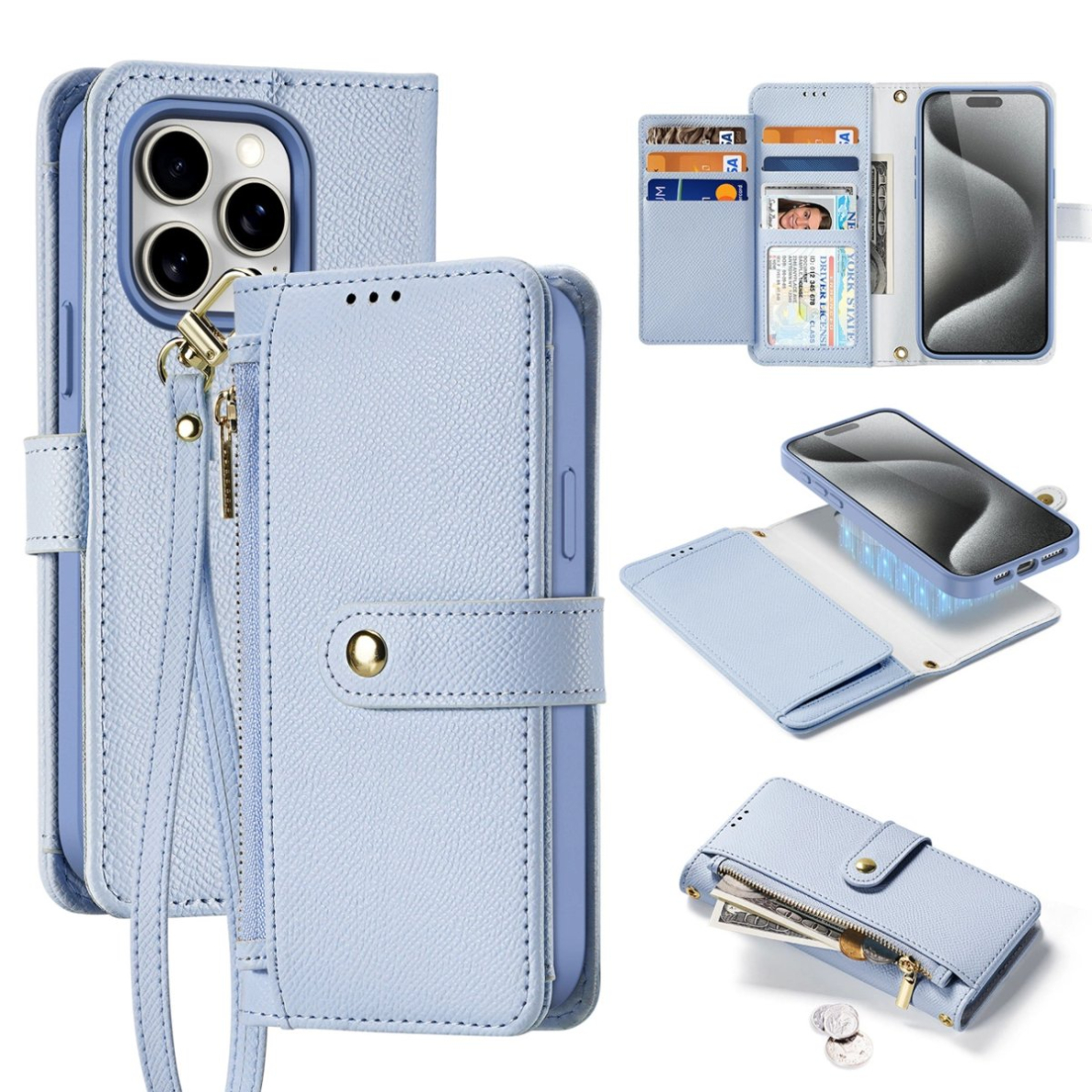 Dux Ducis Lawa odinis dėklas iPhone 15 - mėlynas Dux Ducis Lawa odinis dėklas iPhone 15 - mėlynas