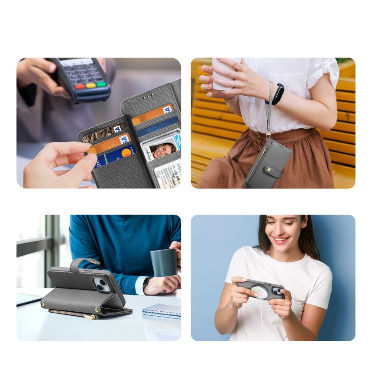 Dux Ducis Lawa odinis dėklas iPhone 15 - pilkas 4 Dux Ducis Lawa odinis dėklas iPhone 15 - pilkas 4