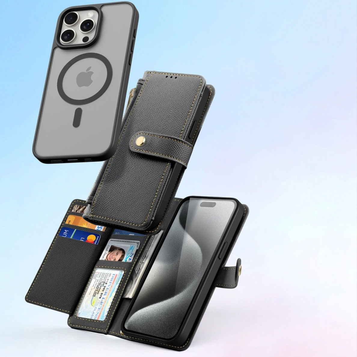 Dux Ducis Lawa odinis dėklas iPhone 15 Pro - juodas 3 Dux Ducis Lawa odinis dėklas iPhone 15 Pro - juodas 3