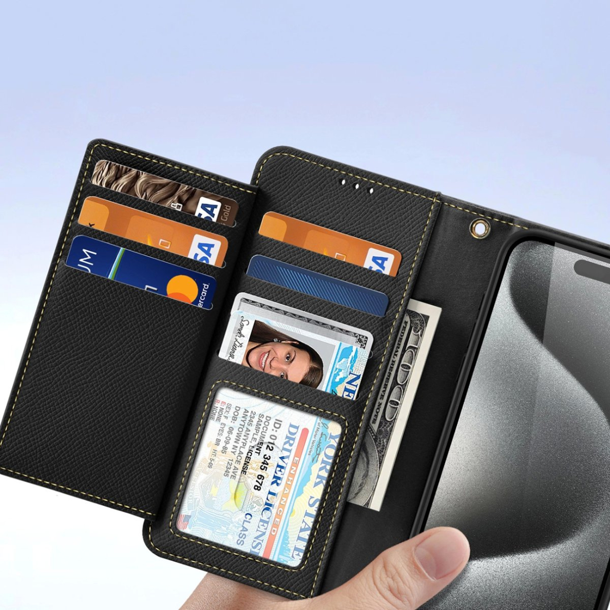 Dux Ducis Lawa odinis dėklas iPhone 15 Pro Max - juodas 3 Dux Ducis Lawa odinis dėklas iPhone 15 Pro Max - juodas 3