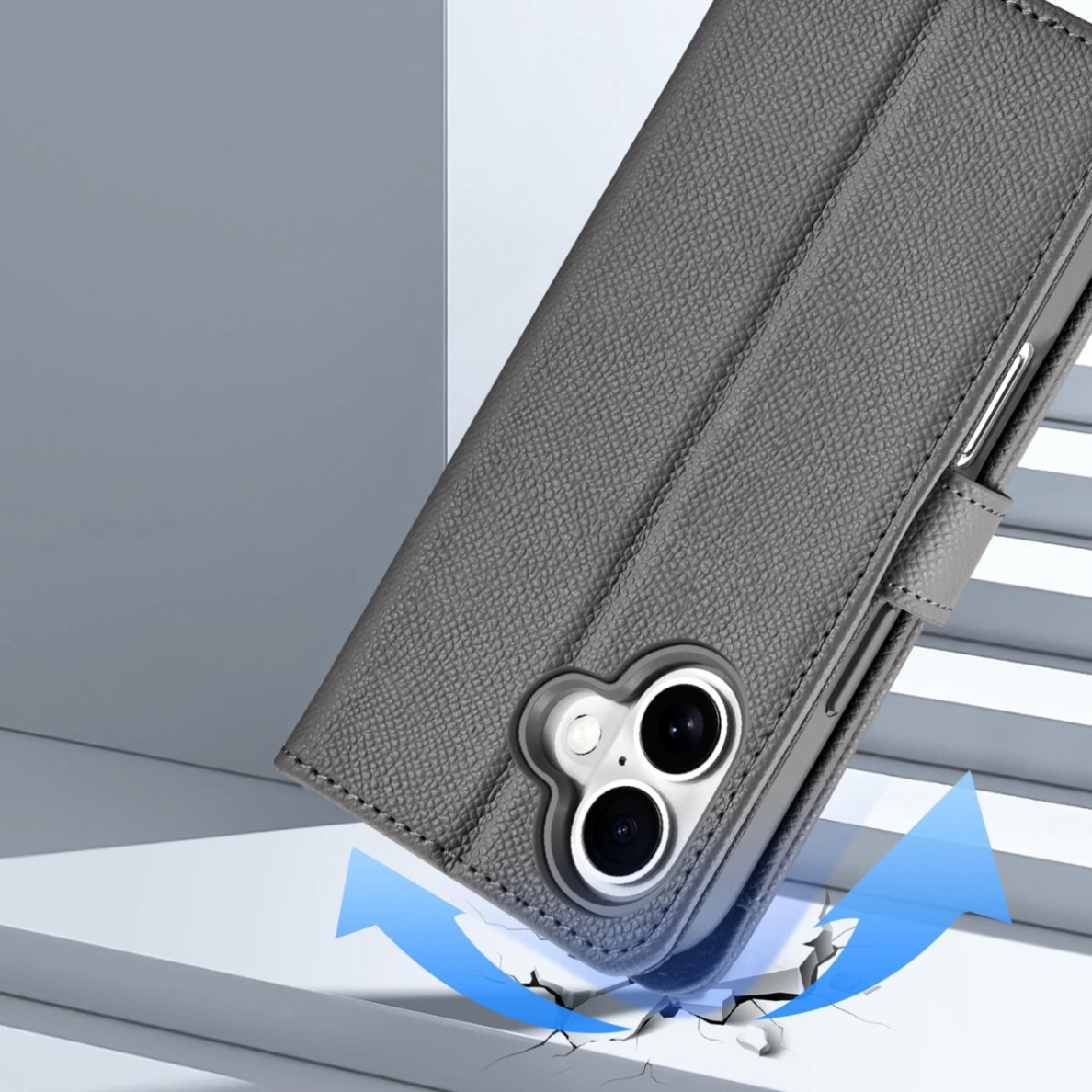 Dux Ducis Lawa odinis dėklas iPhone 16 - pilkas 9 Dux Ducis Lawa odinis dėklas iPhone 16 - pilkas 9