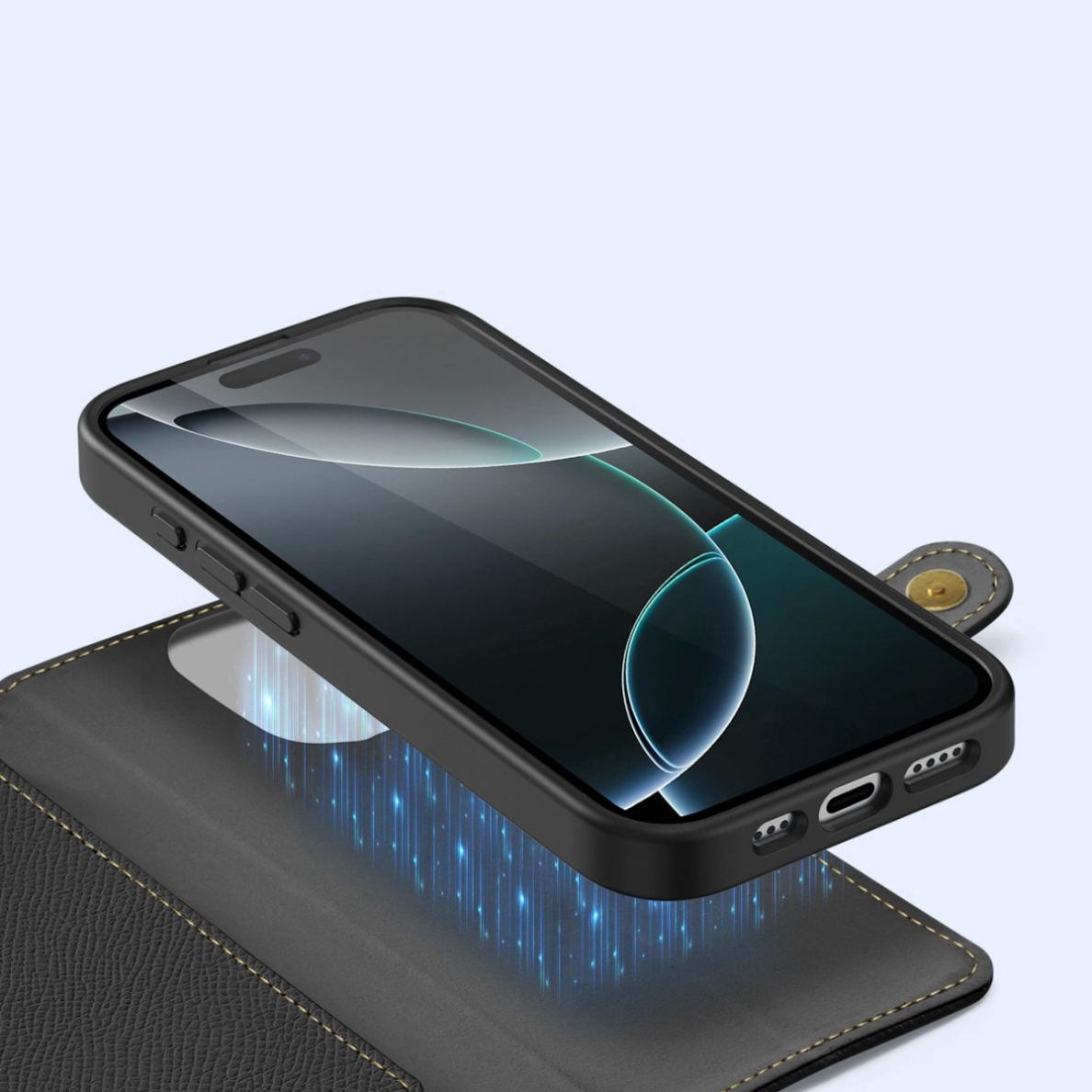 Dux Ducis Lawa odinis dėklas iPhone 16 Pro Max - juodas 4 Dux Ducis Lawa odinis dėklas iPhone 16 Pro Max - juodas 4