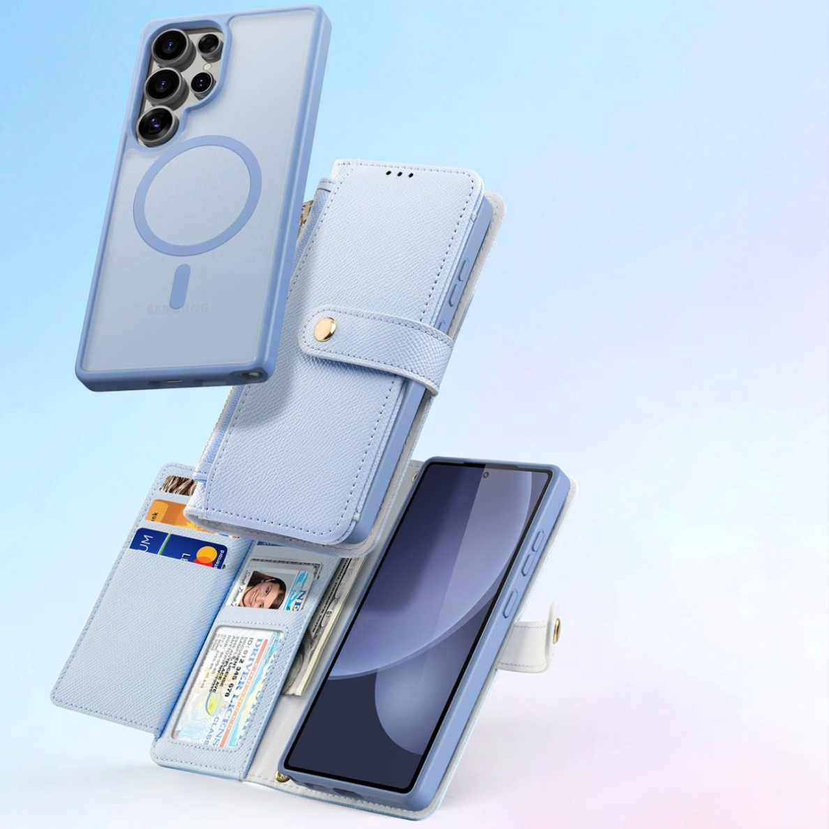 Dux Ducis Lawa Odinis Dėklas skirtas Samsung Galaxy S25 Ultra with Detachable Magnetinis Piniginės tipo - Mėlynas 10