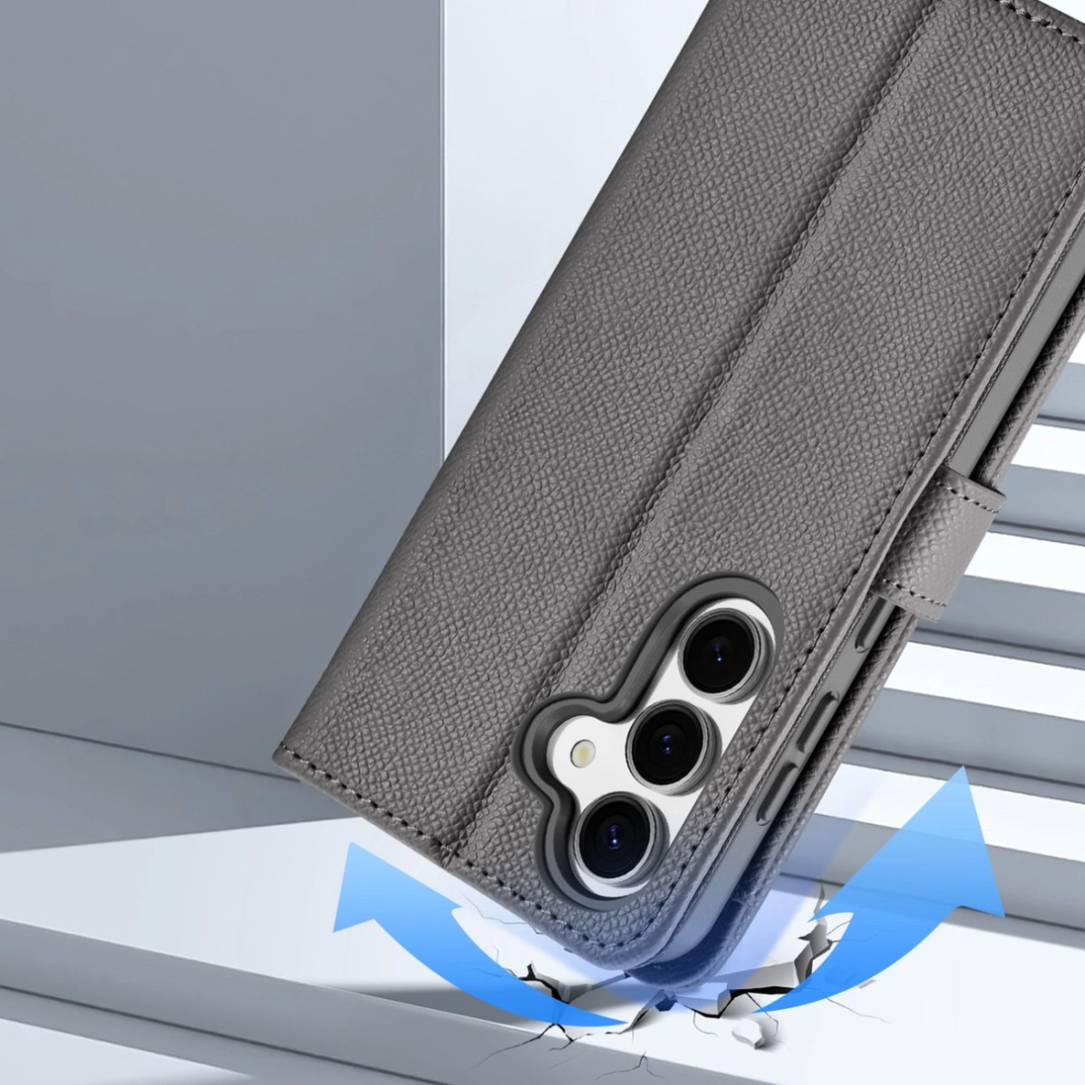 Dux Ducis Lawa Odinis Dėklas skirtas Samsung Galaxy S25 with Detachable Magnetinis Piniginės tipo - Pilkas 3