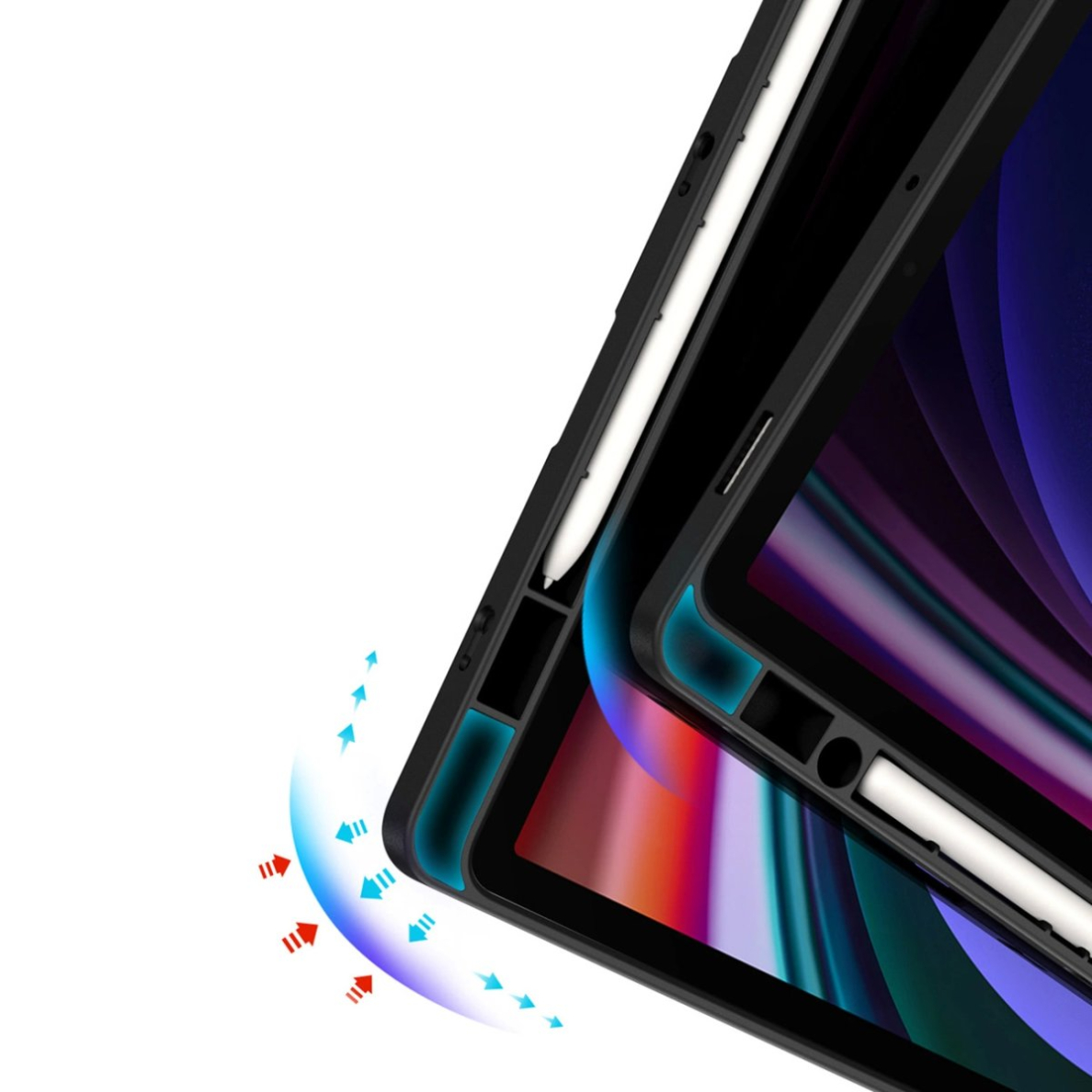 Samsung Galaxy Tab S10 FE/S9/S9 FE Dux Ducis Magi dėklas su pieštuko laikikliu - juodas 8