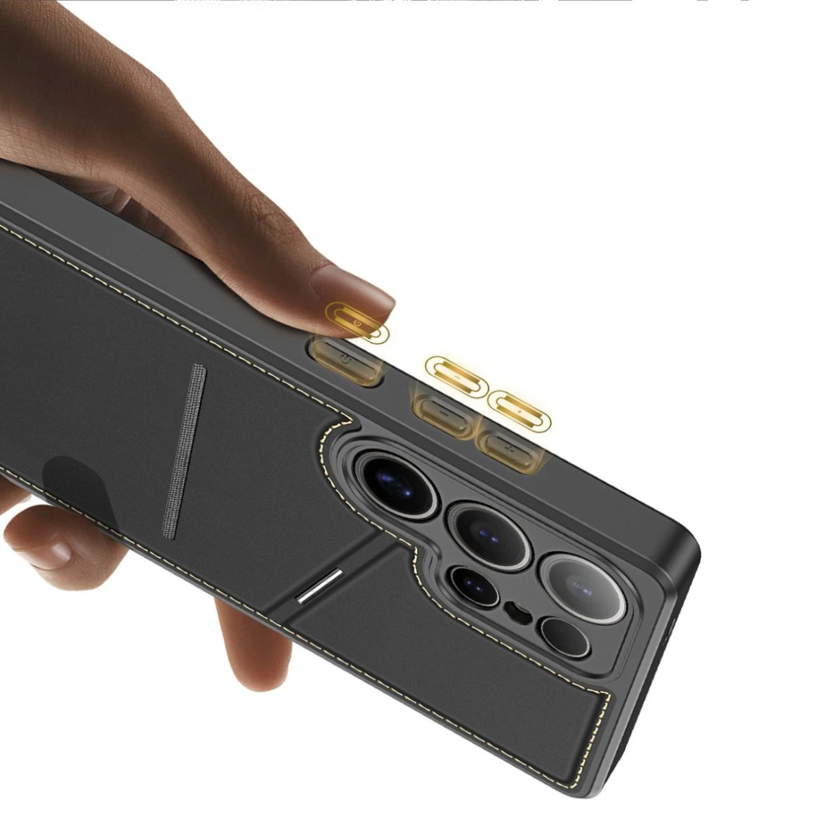 Dux Ducis Rafi II Dėklas skirtas Samsung Galaxy S25 Ultra su stoveliu and Piniginės tipo - Juodas 14