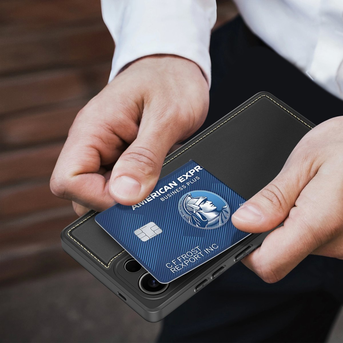 Dux Ducis Rafi II Dėklas skirtas Samsung Galaxy S25 Ultra su stoveliu and Piniginės tipo - Juodas 2