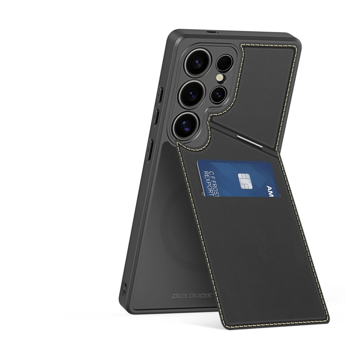 Dux Ducis Rafi II Dėklas skirtas Samsung Galaxy S25 Ultra su stoveliu and Piniginės tipo - Juodas 4