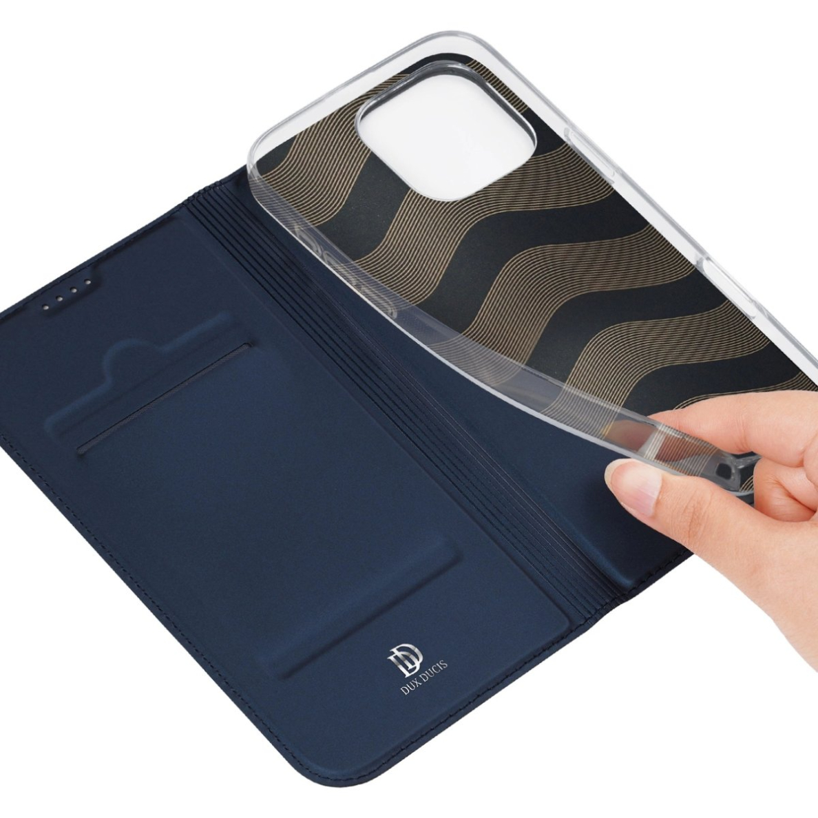 Dėklas dux Ducis Skin Pro iPhone 16 Pro Max su vieta kortelėms - Mėlynas 8 Dėklas dux Ducis Skin Pro iPhone 16 Pro Max su vieta kortelėms - Mėlynas 8