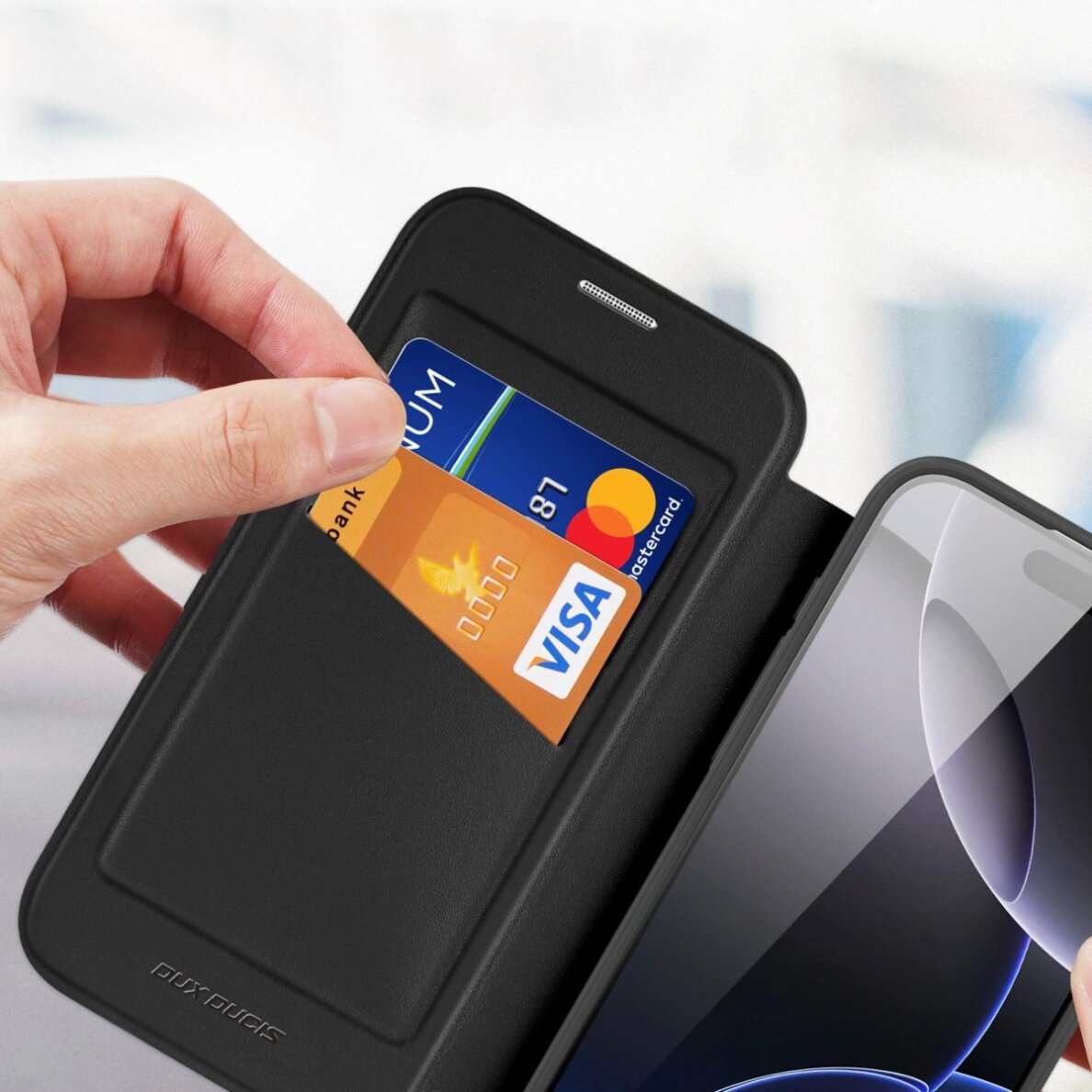 iPhone 17 Pro Dux Ducis Skin X Pro dėklas su pinigine, suderinamas su MagSafe – juodas 8 iPhone 17 Pro Dux Ducis Skin X Pro dėklas su pinigine, suderinamas su MagSafe – juodas 8