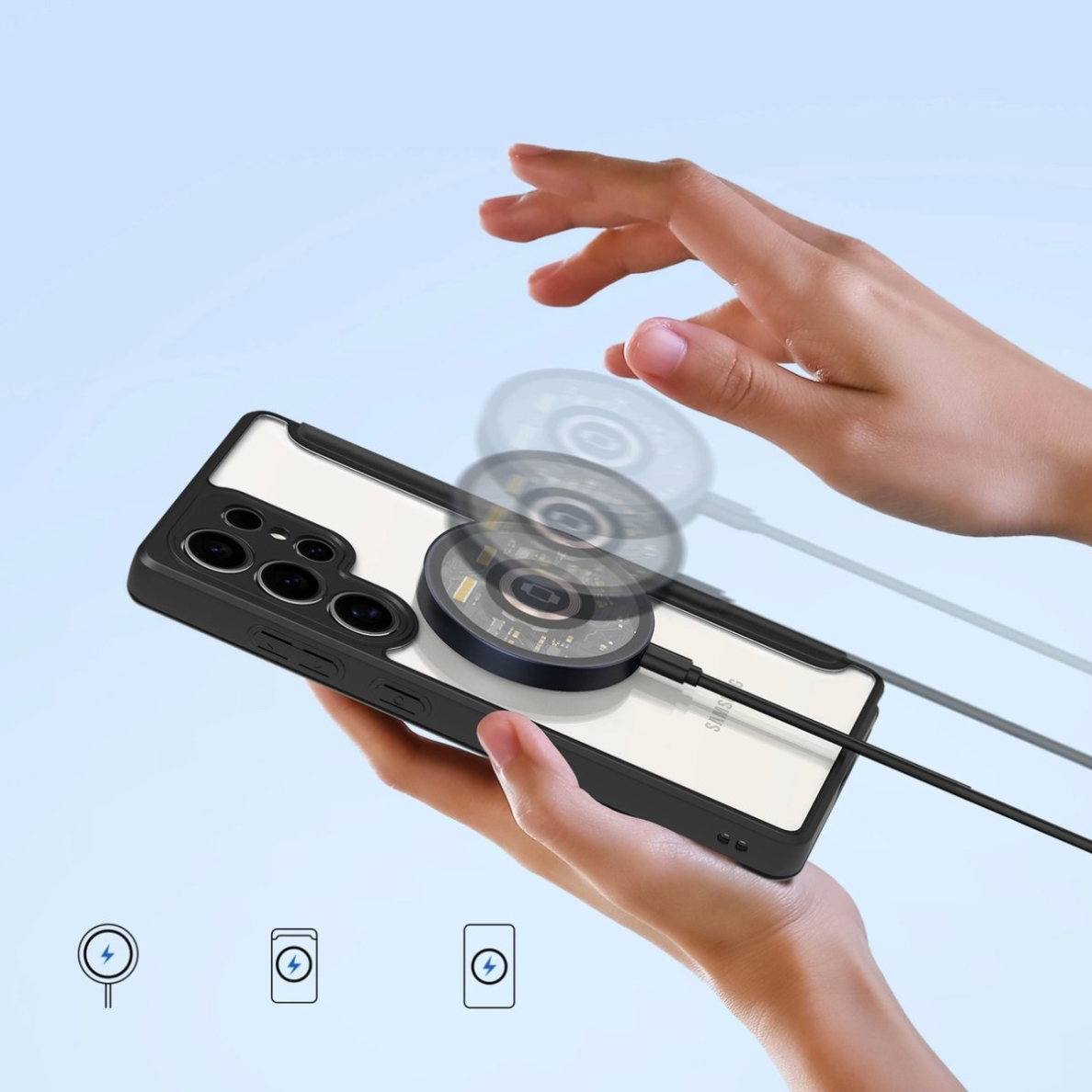 Samsung Galaxy S25 Ultra Dux Ducis Skin X Pro dėklas su MagSafe ir pinigine - juodas 8 Samsung Galaxy S25 Ultra Dux Ducis Skin X Pro dėklas su MagSafe ir pinigine - juodas 8