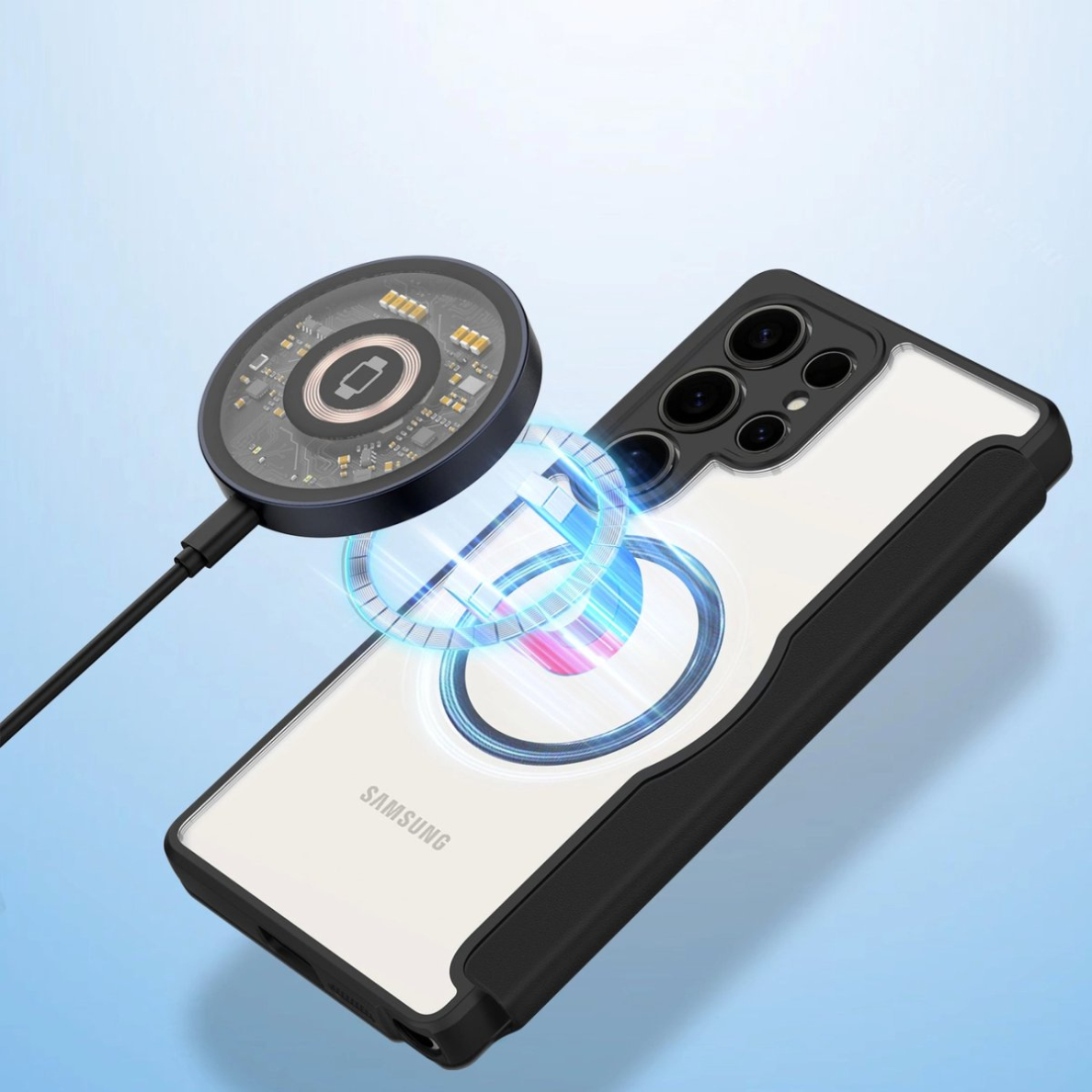 Samsung Galaxy S25 Ultra Dux Ducis Skin X Pro dėklas su MagSafe ir pinigine - juodas 9