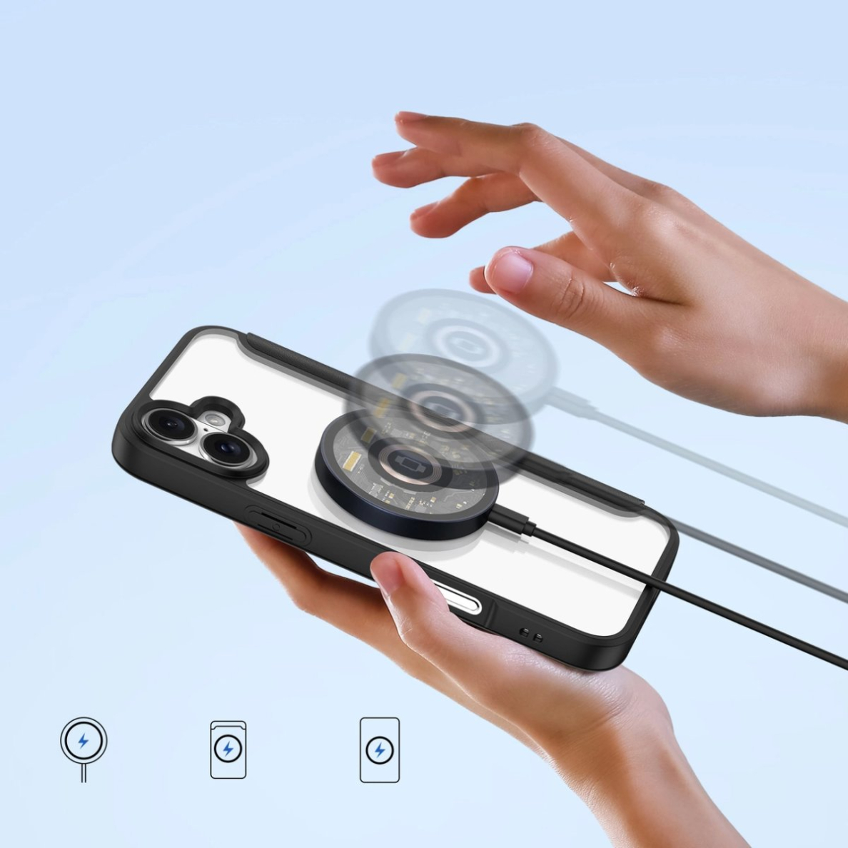 Dux Ducis Skin X Pro iPhone 16 dėklas su MagSafe ir atverčiamu dangteliu - juodas 2