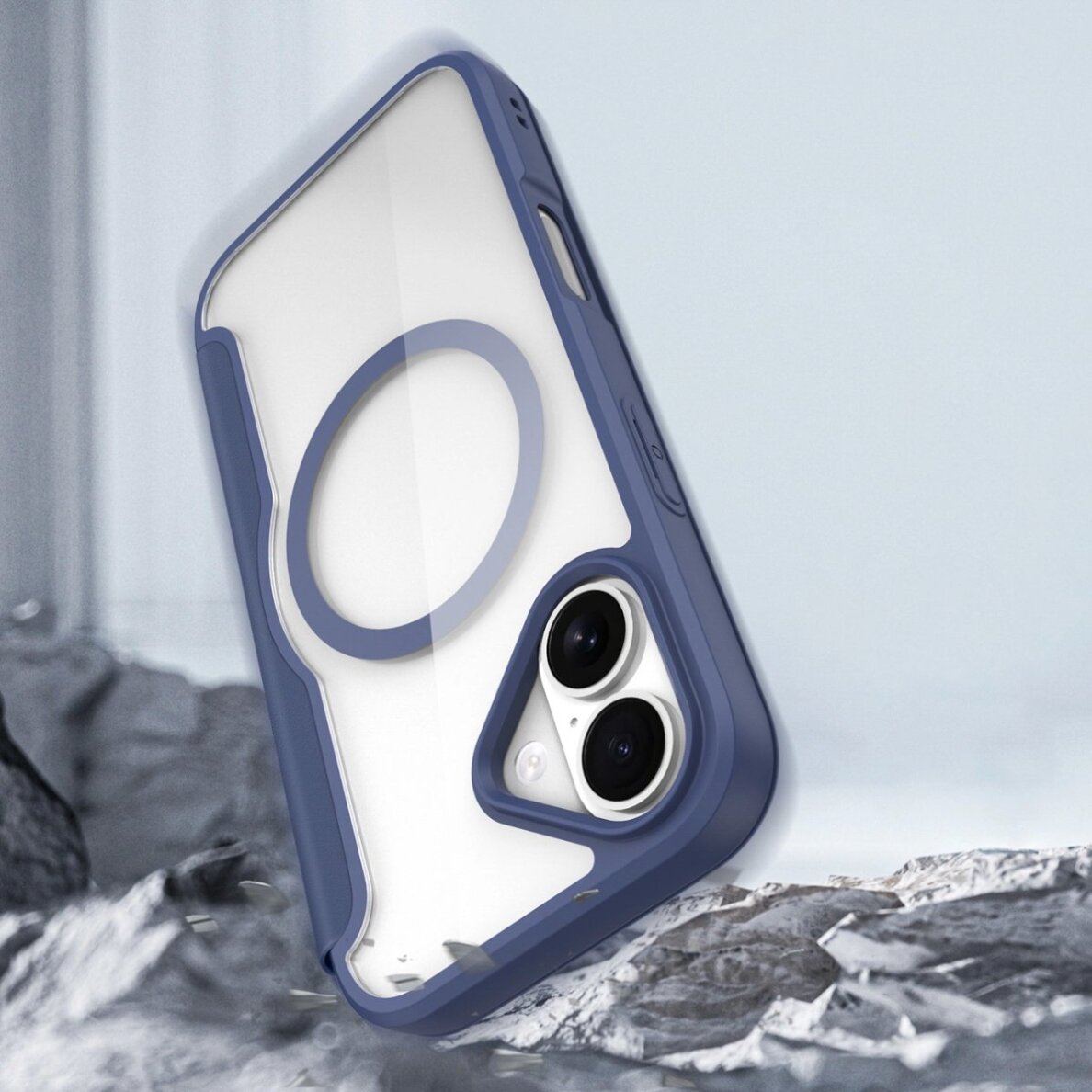 iPhone 17 Air dėklas Dux Ducis Skin X Pro, su MagSafe ir pinigine – mėlynas 9