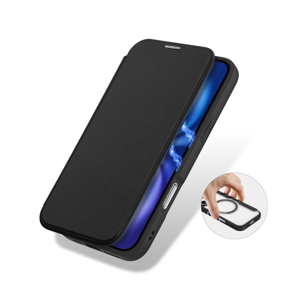 iPhone 17 Dux Ducis Skin X Pro dėklas su pinigine, suderinamas su MagSafe – juodas 6 iPhone 17 Dux Ducis Skin X Pro dėklas su pinigine, suderinamas su MagSafe – juodas 6