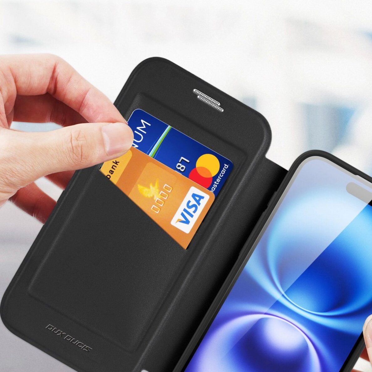 iPhone 17 Dux Ducis Skin X Pro dėklas su pinigine, suderinamas su MagSafe – juodas 8 iPhone 17 Dux Ducis Skin X Pro dėklas su pinigine, suderinamas su MagSafe – juodas 8